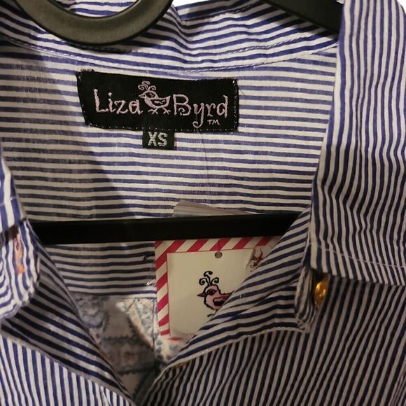 Liza Byrd Striped Paisley Top Size XS - Picture 4 of 11